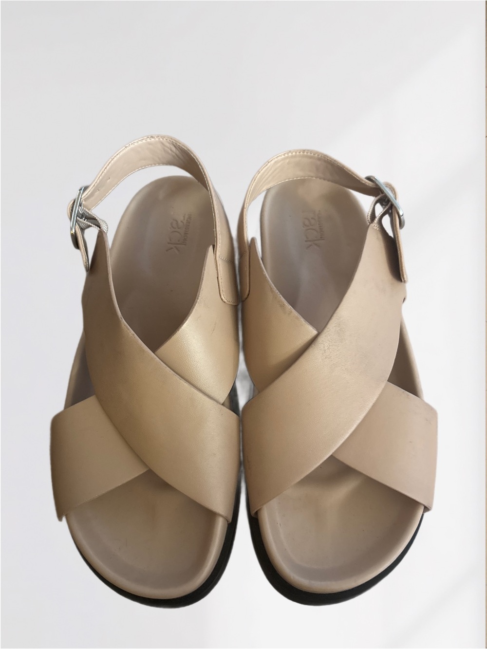 Women's Beige Crisscross Slingback Sandals